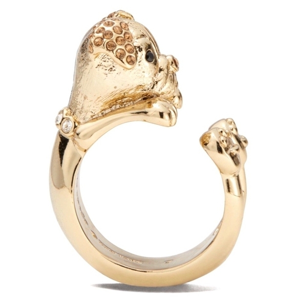 NWT Kate Spade New York Gold Puppy Wrap Ring Size 7 New